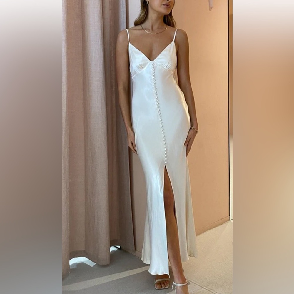 Shona Joy La Lune Slip Dress Ivory Bridal